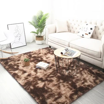 Nordic pribrala kravatu-farbené hodváb vlna koberec obývacej izbe, konferenčný stolík mat koberec plyšové miestnosti dekorácie koberec deti plazenie koberec