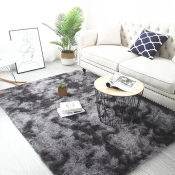 Nordic pribrala kravatu-farbené hodváb vlna koberec obývacej izbe, konferenčný stolík mat koberec plyšové miestnosti dekorácie koberec deti plazenie koberec