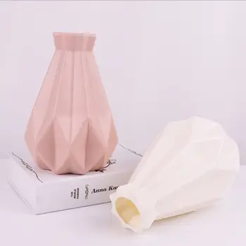 Nordic Plastové Váza Imitácia Keramický Kvetináč Mini Fľaša Obývacia Izba Domáce Dekorácie