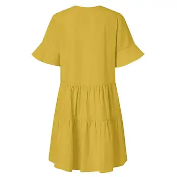 Sexy tvaru dámske Mini Šaty 2021 Celmia Letné Tričko Sundress Nové Módne Krátky Rukáv Volánikmi Strany Vestidos Plus Veľkosť 5XL