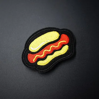 Hot Dog (Veľkosť:4.4X6.2cm) DIY Handričkou Odznak Spamätáva Zdobia Patch Jeans Bundy Taška Oblečenie Oblečenie, Šitie Dekorácie Nášivka