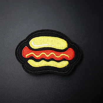 Hot Dog (Veľkosť:4.4X6.2cm) DIY Handričkou Odznak Spamätáva Zdobia Patch Jeans Bundy Taška Oblečenie Oblečenie, Šitie Dekorácie Nášivka
