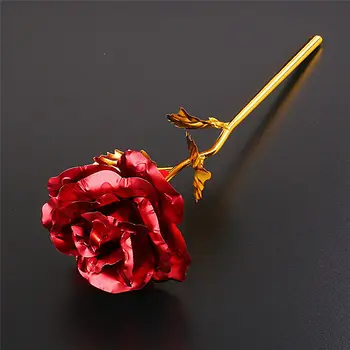 Á Ruže Kvet Valentína Darček Narodeniny Romantický Golden Rose Dodávky Módne Dámy Hot Girft