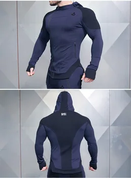 GEKM men ' s muscle fitness nové jesenné a zimné bavlnené športové bežné bunda, sveter s kapucňou sveter cvičenie športové tričko mužov