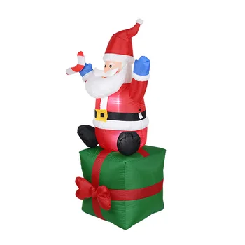 1.8 M LED svetelné Vianočné Darčeky Box Santa Claus Bábiky Hračky Nafukovacie Santa Claus, Vianočné nákupné Centrum dekorácie, Party Rekvizity