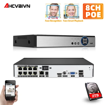 AHCVBIVN H. 265 4CH 8CH POE NVR Auta 5MP Bezpečnostné IP Kamera, NVR P2P Systém CCTV videorekordér Dohľadu Nastaviť Podpora ONVIF