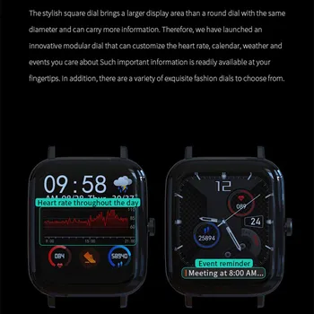 Bakeey GT168 bluetooth Smart Call Sledovať tepovú frekvenciu, Krvný Tlak Monitor 1.54 palcový Veľký Displej pre Ovládanie Hudby Ženy Muži Smartwatch