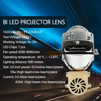 TAOCHIS 3.0 Palcov auto Svetlomety retrofit vysoká nízka lúč rýchlo svetlé Univerzálny BI LED Projektor objektív