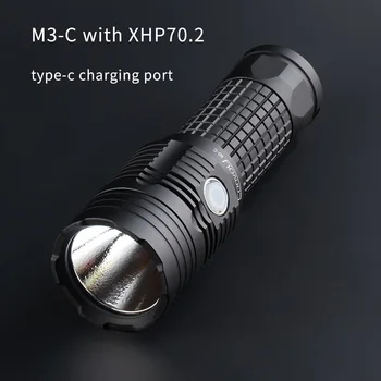 Zostava M3-C s Cree XHP70.2 Led Baterka Linterna Pochodeň Flash Light 26650 Kempovanie, Rybárske Latarka Pracovné Svetlo Typ-C Lampa