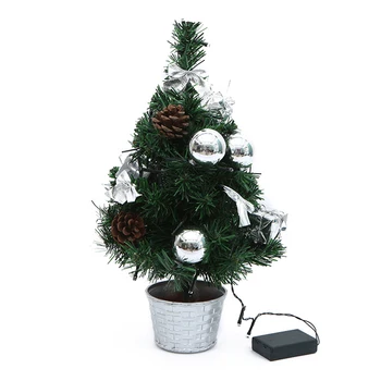 Mini Desktop Vianočný Stromček s LED Osvetlenie, Umelé Rastliny Vianočná Výzdoba pre Domáce Svadobné, Vianočné Festival Súčasnej pre Deti