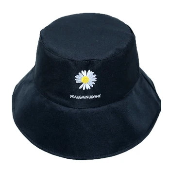 Móda Marguerite Vyšívané Proti Slnku Široký Okraj Reverzibilné Vedierko Hat Spp
