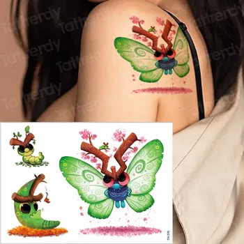 Dočasné tetovanie pre deti tetovanie nálepky nepremokavé roztomilý bee motýľ tetovanie nálepky tvár festivalu tetovanie lesné zvieratá dievča