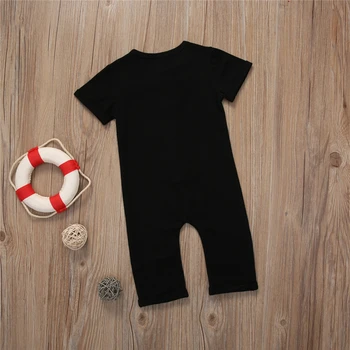 Dieťa Novorodenca Chlapec Dievča Oblečenie Bavlnené Oblečenie Romper Roztomilé Čierne Singel Svojim Jumpsuit