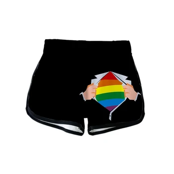 LGBT 3D Šortky Ženy Lesbičky, Gejom, Bisexuáli Transgender Rainbow Krátke Letné Ženy Bežné Harajuku Dievča Sexy Šortky Oblečenie