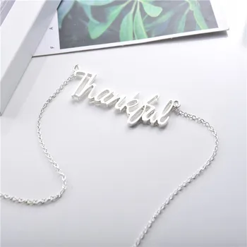 Európa/USA, módne Vďačný List prívesok krásne anglické slovo náhrdelník darček pre mamu/priateľka strany šperky