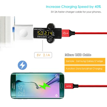 SUPTEC 2.4 Rýchle Nabíjanie USB Káble Micro Usb Kábel Android Mobilný Telefón na Synchronizáciu Údajov Nabíjací Kábel pre Samsung Huawei LG Xiao