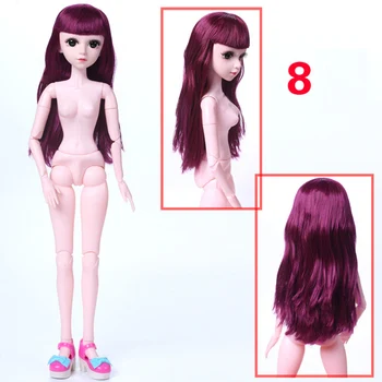 60 cm Bábiku Ženská Postava Telo Nahé Telo Ružové Zelené Vlasy 18 Pohyblivé Kĺby, Biela Koža Princezná Bábika DIY Darčeky Pre Dievčatá