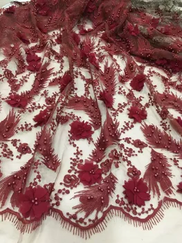 Čipky Textílie 2018 Nigérijský Čipky Textílie, 3D Kvet francúzsky Čistý Čipky, Vysoko Kvalitné Textílie, Čipky ZLN41