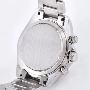 LUNDA Dizajn pánske Hodinky Biwan marina chronograf, dátum Sapphire Zrkadlo Náramkové hodinky automatické mechanické hodinky oceľ náramok 316L