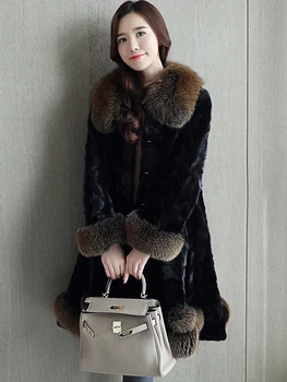 Kabát Noriek Skutočné Ženské Luxusné Prírodné kožuchy Zimná Bunda kórejský Dlhé Bundy pre Ženy Oblečenie 2020 MY4100