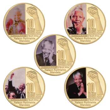 Nelson Rolihlahla Mandela Zlatých Zberateľských Mincí s Box Slávny Afrike Prezident Výzvou Mince