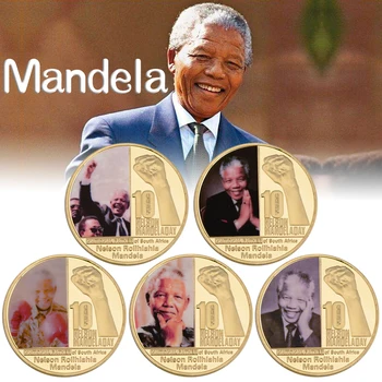 Nelson Rolihlahla Mandela Zlatých Zberateľských Mincí s Box Slávny Afrike Prezident Výzvou Mince