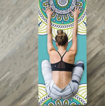 Semiš Prírodného Kaučuku Yoga Mat Multi Vzor Semiš Tlač Skladacie Yoga Mat Nadrozmerné Anti-Slip Fitness Telo Mat