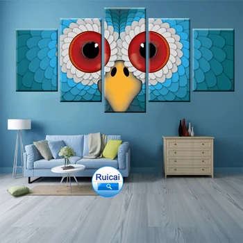 HD Tlač Domáce Výzdoba detskej Izby, Spálne, 5 Panel Tvorivé Kaleidoskopu Sova Vták Plagát Plátno na Maľovanie nástenná maľba Umenie