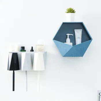 ♕s závesné police obývacia izba dekorácie rám kúpeľňa perforáciou-voľné skladovanie polica geometria