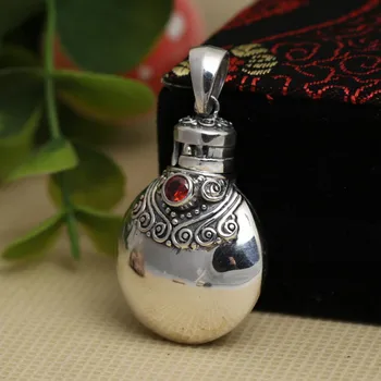 925 sterling silver buddha Parfum Fľašu náhrdelník prívesok pre mužov, ženy Módne Šperky