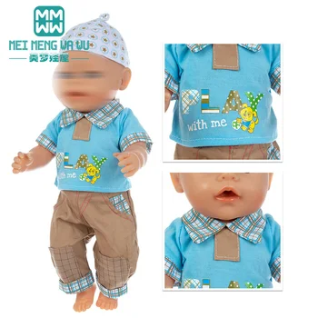 Hodí 43 cm detská hračka new born bábika oblečenie, doplnky, módne Ležérne oblečenie, cartoon detské oblečenie