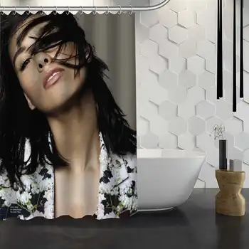 Vlastné Alicia Keys Sprchový Záves Nepremokavé tkaniny Tkaniny, Vaňa Opony pre Kúpeľňa WJY1.17