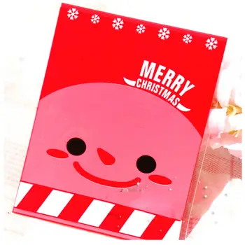 Vianočné Santa Claus Darčekové Tašky Box Držiteľ Jasné Celofánu Cookie Sladké Svadby, Narodeniny Candy Strany Klina Balení Taška 100PC