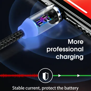 Osvetlenie 1M Magnetické nabíjací Kábel Micro USB Kábel Na iPhone XR XS Max X Magnet Nabíjačku USB Typu C Kábel LED Nabíjanie Kábel Drôt