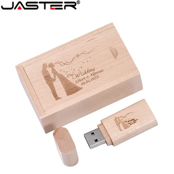 JASTER Javorového dreva Osobné Logo usb flash disk, ružové drevo usb 2.0, 4 GB 8 GB 16 GB 32 GB, 64 GB fotografie darček Walunt dreva
