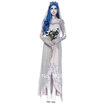 2020 Nové Halloween Strašidelné Nevesta Šaty Elegantné Princezná Upír Cosplay Kostýmy Kostra Čipky Maškaráda Zombie Čarodejnice Vestido