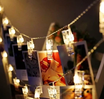 Led Klip String Svetlá Batérie Vianočné Girlandy Dovolenku Svetlá Pre Svadobné Party Domova RGB Teplá Biela 1m 10led