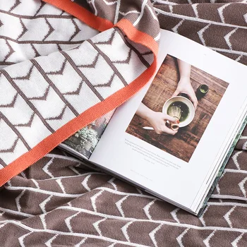 Tyrande pletených textilných čistý ručné gobelín dizajn deka Geometrické mriežky cestovný kryt deka mäkké bavlna kvalitný
