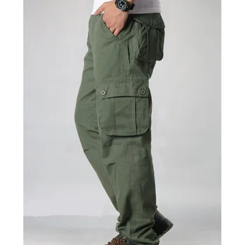 Pánske Cargo Nohavice Mens Príležitostných Multi Vrecká Vojenské Taktické Nohavice Mužov Outwear Rovno slacks Dlhé Nohavice