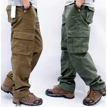 Pánske Cargo Nohavice Mens Príležitostných Multi Vrecká Vojenské Taktické Nohavice Mužov Outwear Rovno slacks Dlhé Nohavice