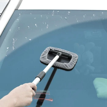 Auto Okno Čistiaci Štetec,čelné Sklo Sklo Cleaning Tool Rozšíriteľný Aluminum Rukoväť s 8Pcs Mikrovlákna Zahŕňa