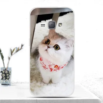 Mäkké TPU puzdro Pre Samsung Galaxy J1 2016 J120 J120F SM-J120F Zadný Kryt 360 Úplný Ochranný Tlač Transparentné Prípade Roztomilé Mačka, Pes