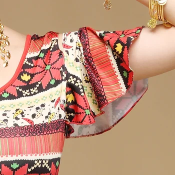 Ženy, Brušný Tanec Kostým 3 Farby Žena Bavlny v Indii Námestie Brušného Tanca Vyhovuje Topy a Sukne Dievčatá Tribal Belly Dance Oblečenie