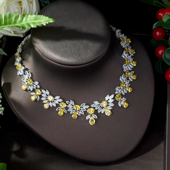 HIBRIDE Romantický Luxus Ženy Šperky Set Kvet Dizajn Cubic Zirconia Nevesta Šperky Set pendientes mujer moda 2019 N-1082