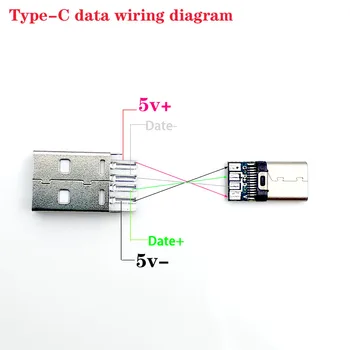 2 ks 5 ks TYP-C, USB 2.0 USB3.0 Konektor Samec konektor S PCB 17pin zváranie Údaje OTG line interface DIY dátový kábel príslušenstvo