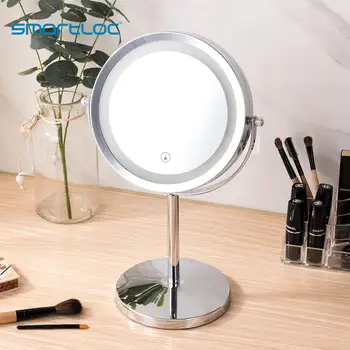 Smartloc 2 Tvár 3X Zväčšovacie Dotykový Displej LED Svetlá Kúpeľňa make-up Zrkadlo Vaňa Make up a Kozmetické Márnosť Inteligentné Otáčanie 360