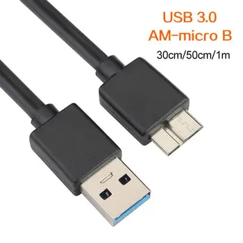 USB 3.0 Muž Micro B Samec vysokorýchlostný Dátový kábel Kábel Adaptéra pre Jednotku Pevného Disku