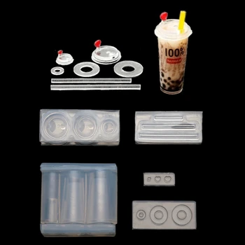Ručné 3D Mini Mliečny Čaj Fľaša Živice Casting Mold Silikónové Formy Auta Miniture Potravín Hrať Mlieko Šálku Čaju Plesní, Remeselné Nástroje