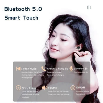 TWS Bluetooth 5.0 Slúchadlá Zníženie Bezdrôtové Slúchadlá Hudbu, Športové Vodotesné Mini Slúchadlo Headset Pre Huawei IOS Android