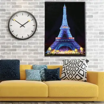 DIY Led Diamond Maľovanie Eiffelova Veža Stolové Svietidlo Nástenné Svietidlo Domov Obývacej Izby, Spálne, Dekorácie, Obrazy Vianočné DIY Dary